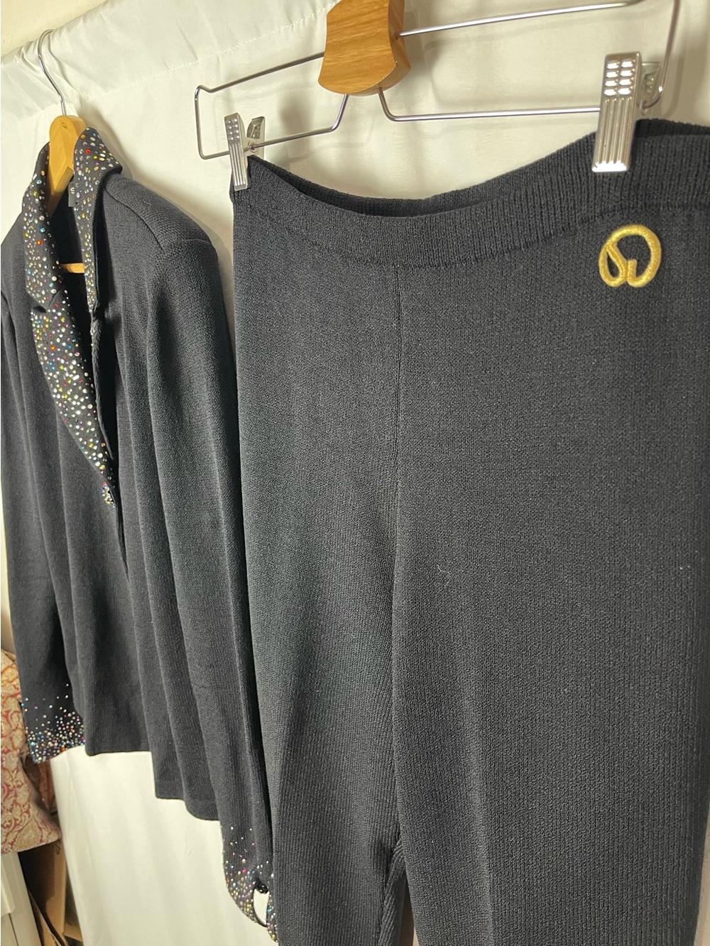 St John evening knit rhinestones embellished 2 pic set suit size 10 - Picture 9 of 11
